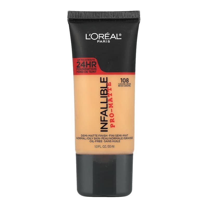 Infallible, Pro-Matte Foundation, #108 Caramel Beige