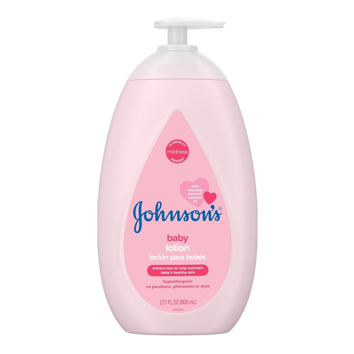 Moisturizing Mild Pink Baby Body Lotion, Coconut Oil for Delicate Skin, Hypoallergenic