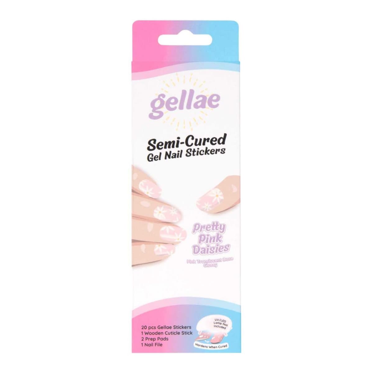 Gel Nails Sticker Pretty Pink Daisies
