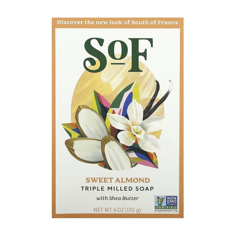 Triple Milled Bar Soap with Shea Butter, Sweet Almond