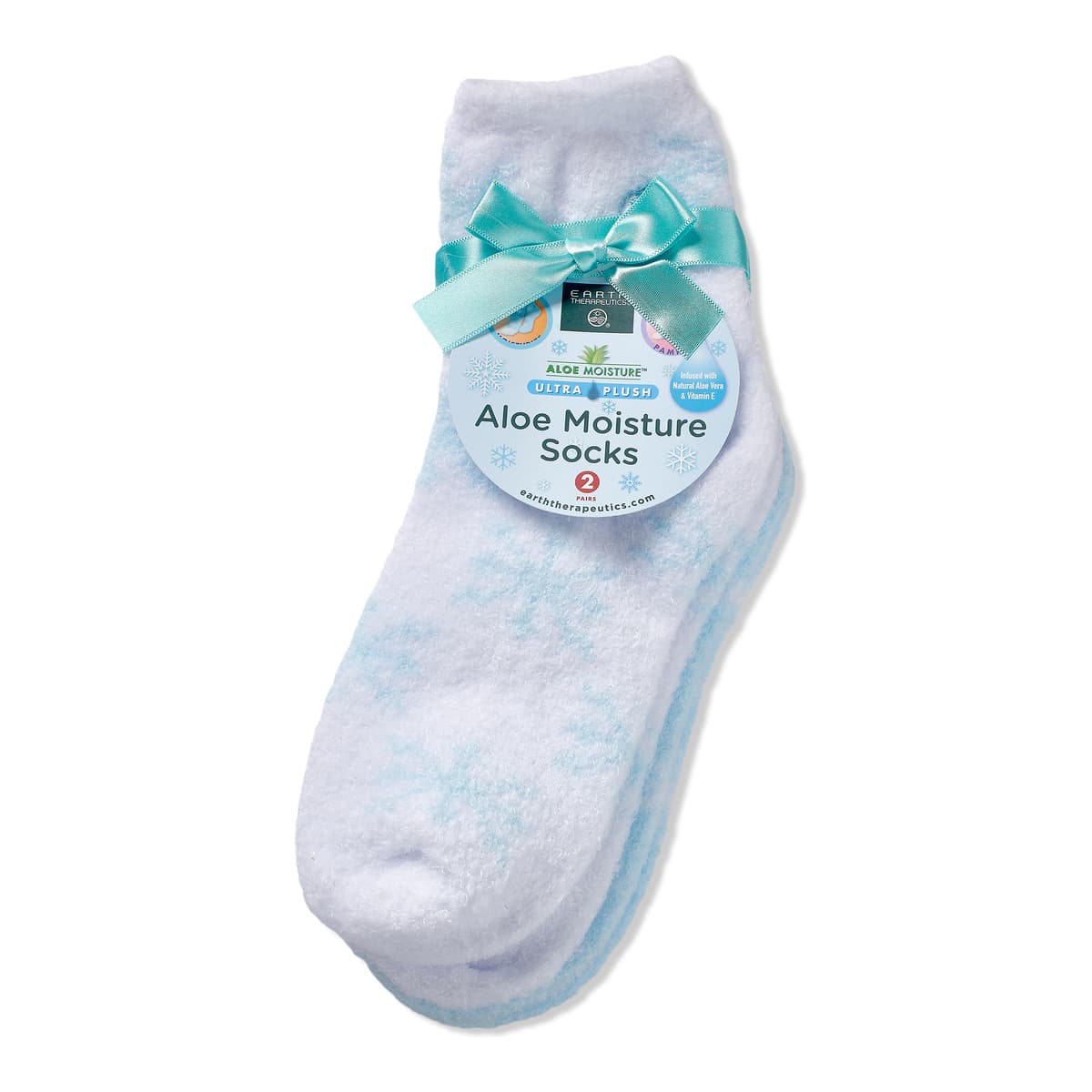 Blue Aloe Moisture Super Plush Snowflake Design Socks