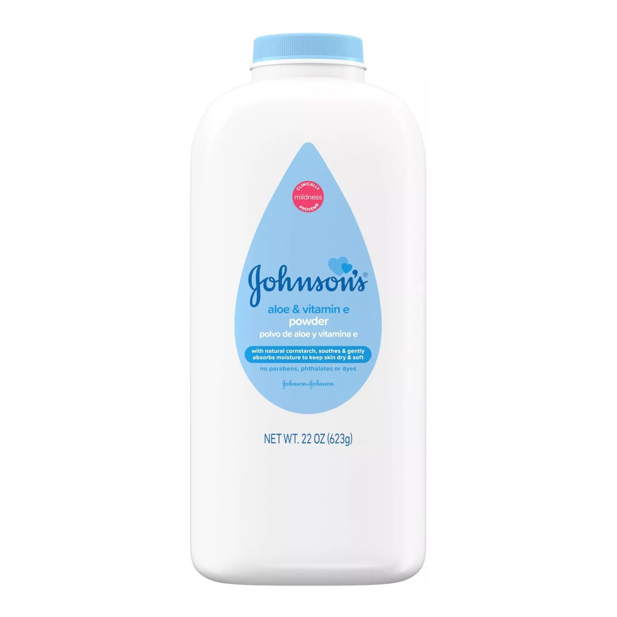 Naturally Derived Cornstarch Baby Powder, Aloe & Vitamin E for Delicate Skin