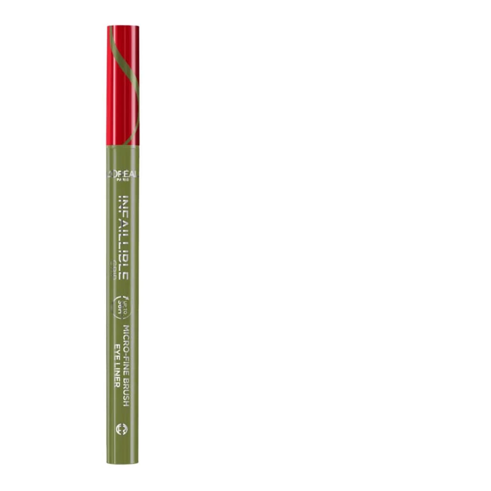 Paris Infallible Grip Micro Fine 0.01mm 36H Eyeliner Obsidian Black, sage green