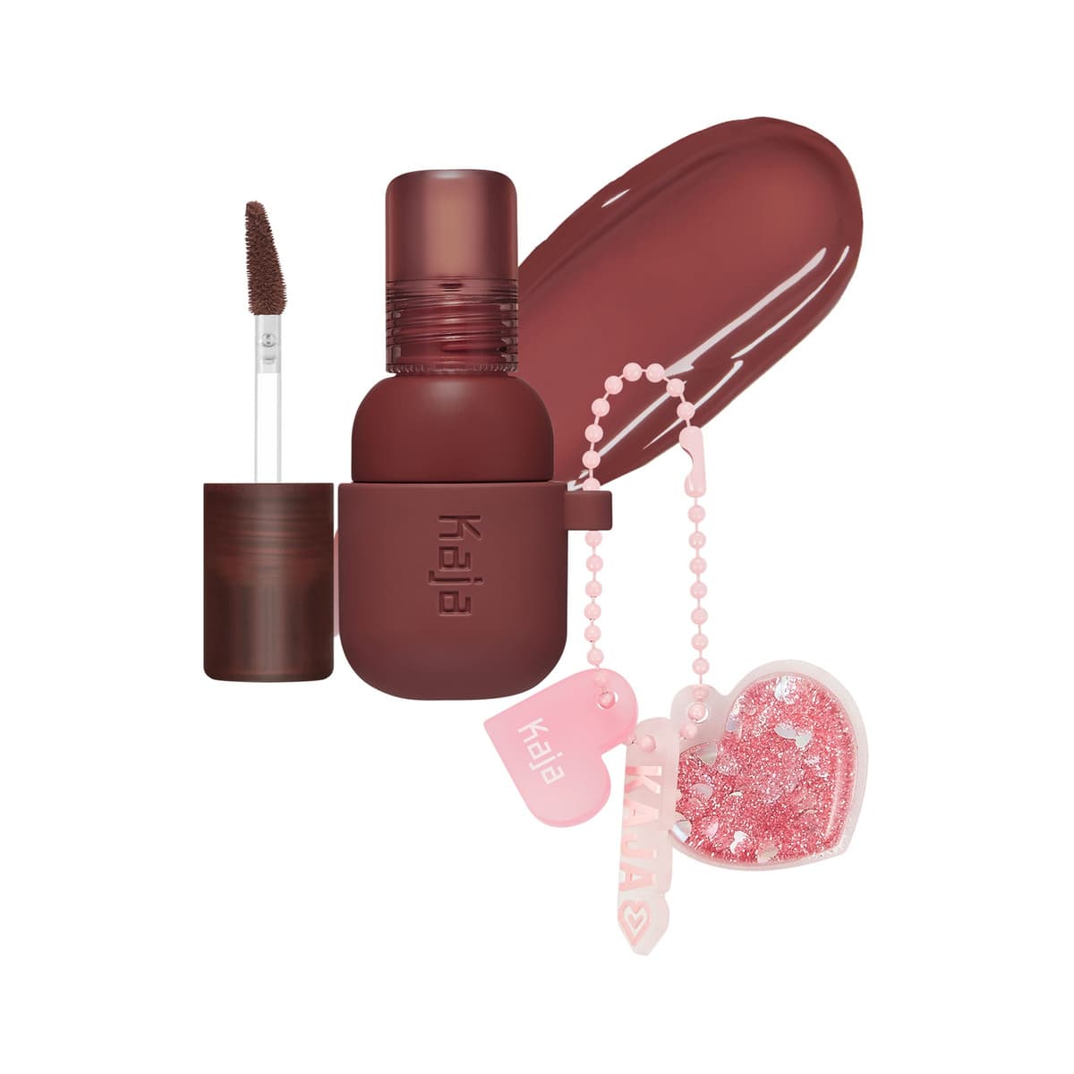 Jelly Charm Glazed Lip Stain & Blush With Keychain, Mocha Glazed