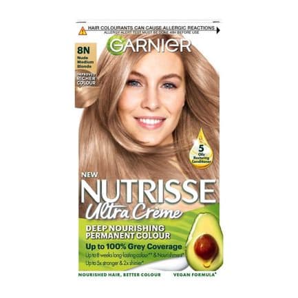 Nutrisse 8N Nude Medium Blonde Permanent Hair Dye