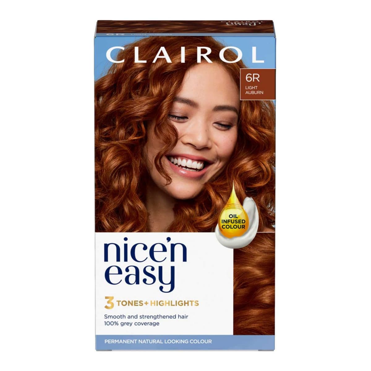 Clairol Nice'n Easy Crème Oil Infused Permanent Hair Dye 6R Light Auburn