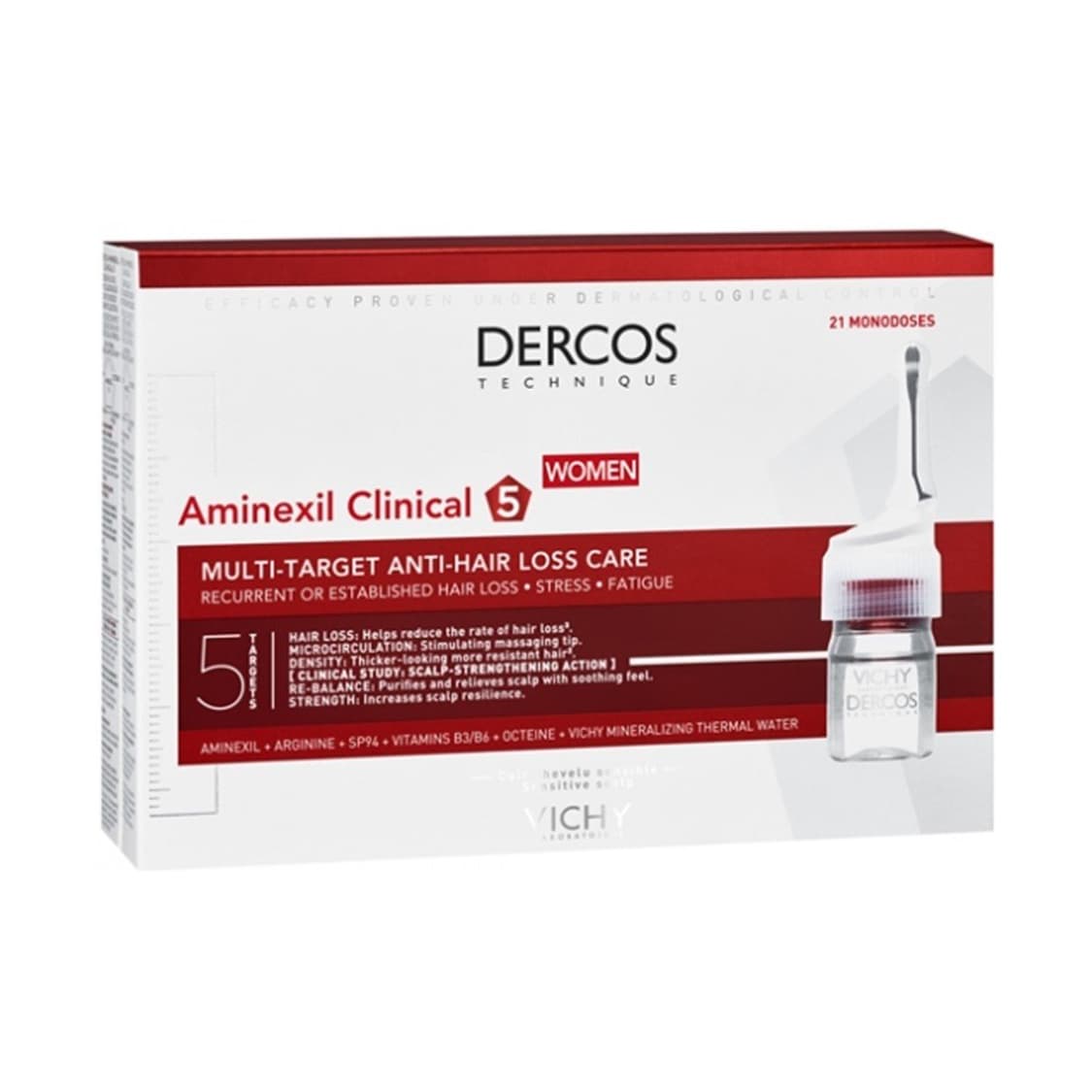 Dercos Aminexil Clinical 5 Anti-Hair Loss Ampoules Women x21