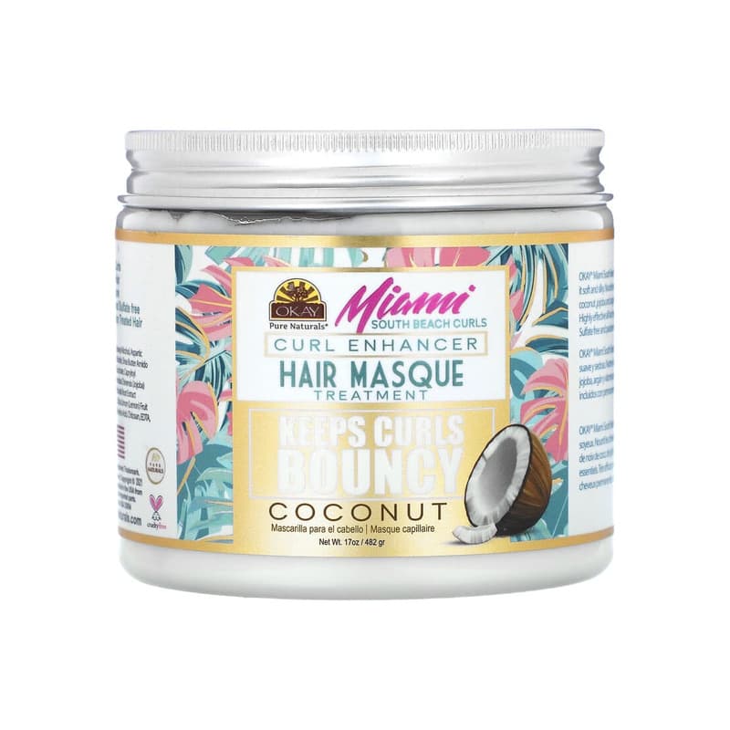 Miami South Beach Curls, Curl Enhancer Hair Masque Treatment, Coconut