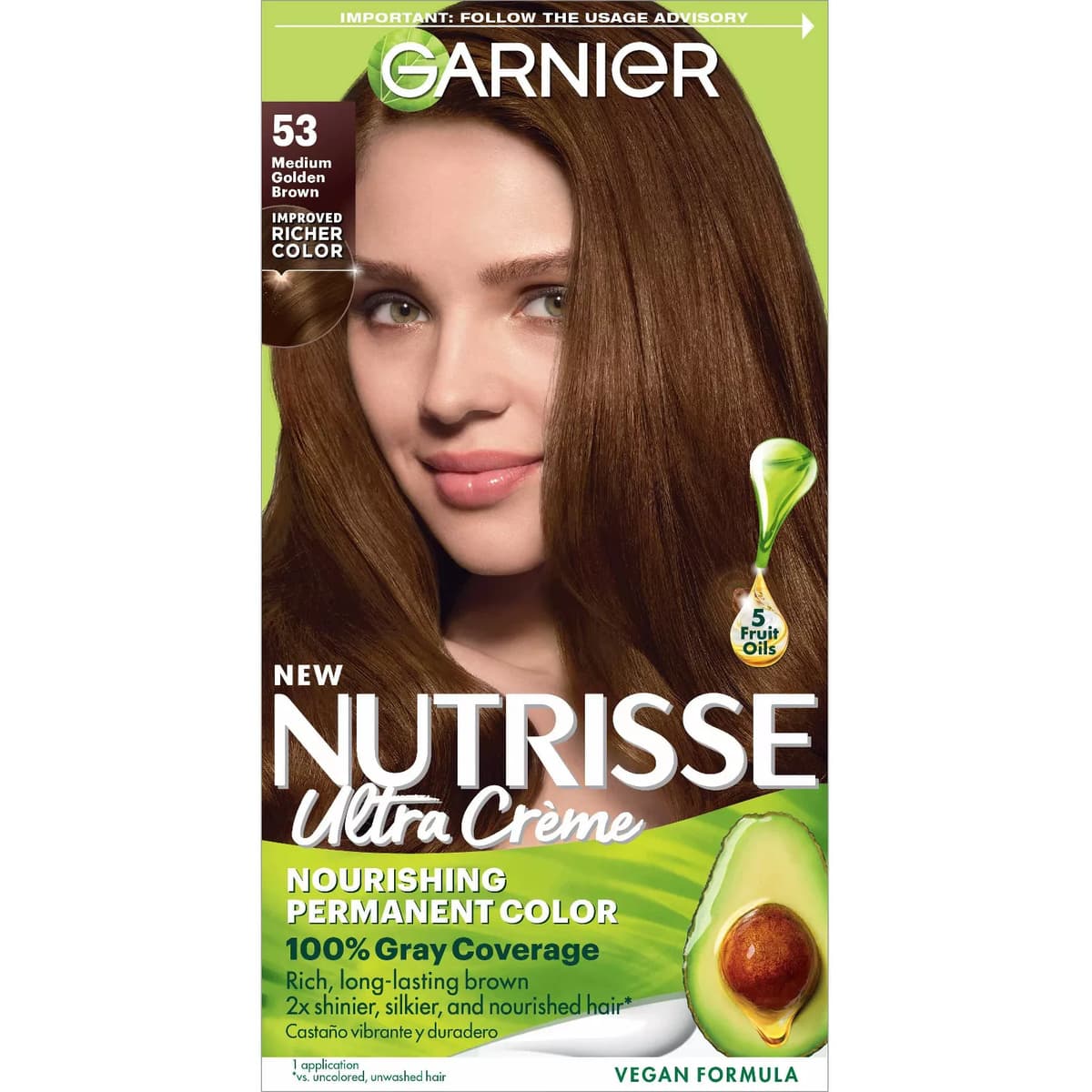 Nutrisse Nourishing Permanent Hair Color Creme, #53 Medium Golden Brown