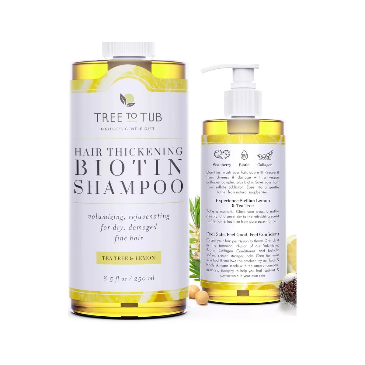 Biotin Shampoo - Biotin and Collagen Shampoo, Volumizing Hair Thickening Shampoo, Sulfate Free Argan Oil Shampoo for Women & Men