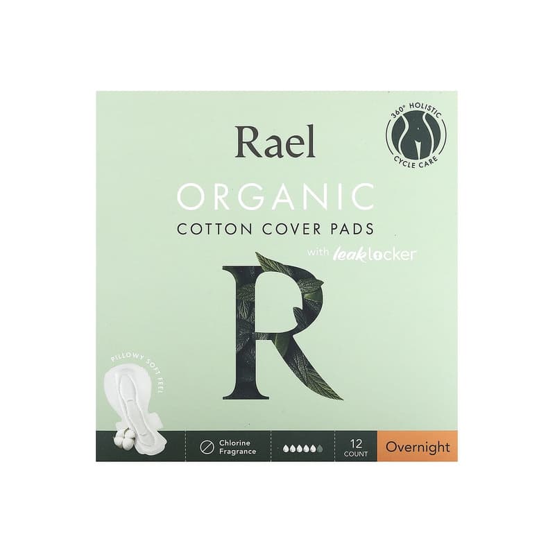 Organic Cotton Cover Pads with Leak Locker, Overnight