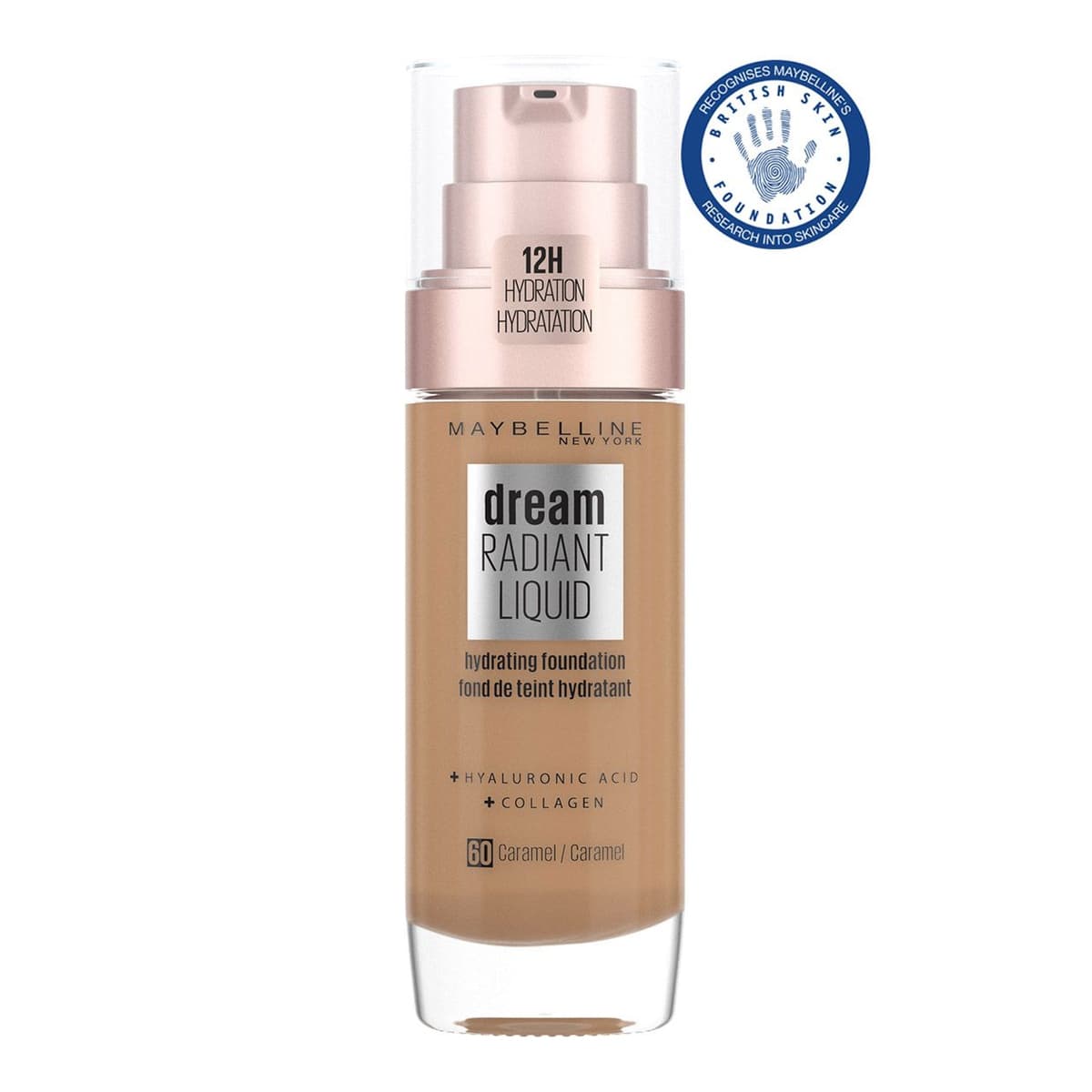 Dream Radiant Liquid Hydrating Foundation with Hyaluronic Acid and Collagen, Caramel