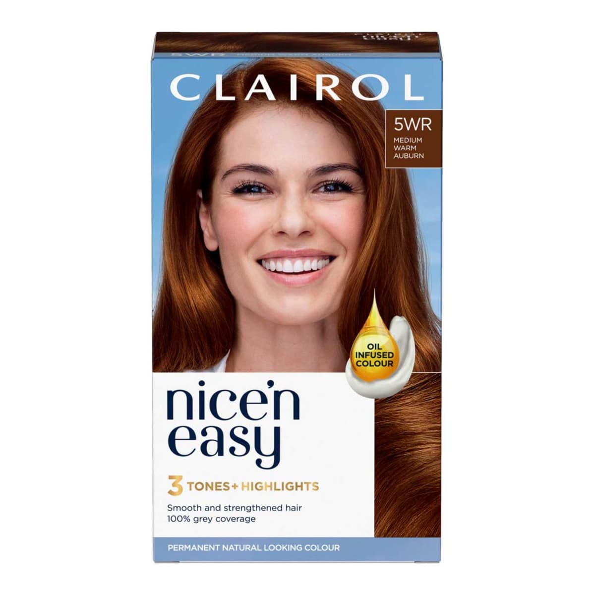 Clairol Nice'n Easy Crème Oil Infused Permanent Hair Dye 5WR Medium Warm Auburn