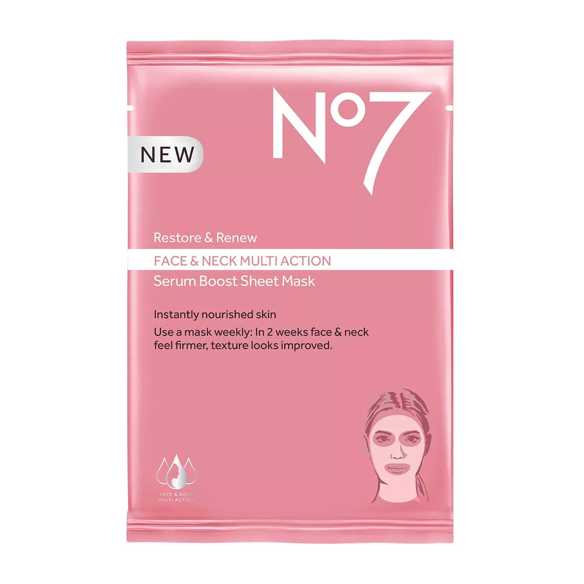 Restore & Renew Face & Neck Multi Action Serum Boost Face Mask Sheet