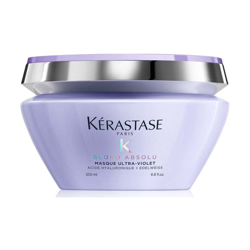 Kérastase Blond Absolu, Anti-Brass Purple Hair Mask, For Lightened & Highlighted Cool Blonde Hair, Masque Ultra Violet