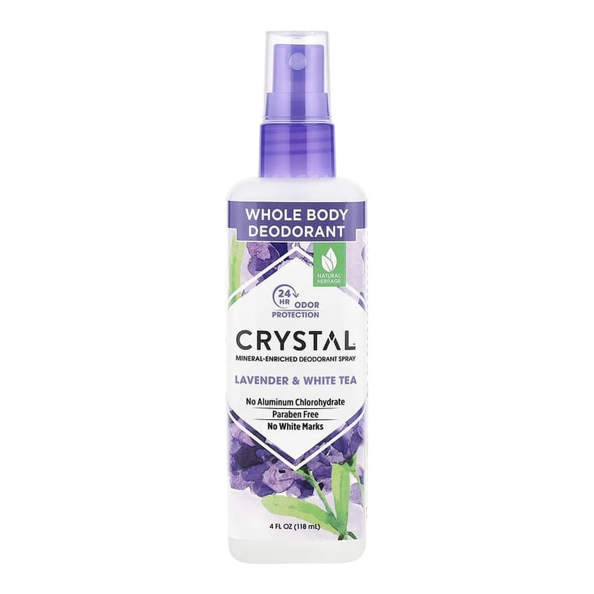 Mineral-Enriched Deodorant Spray, Lavender & White Tea