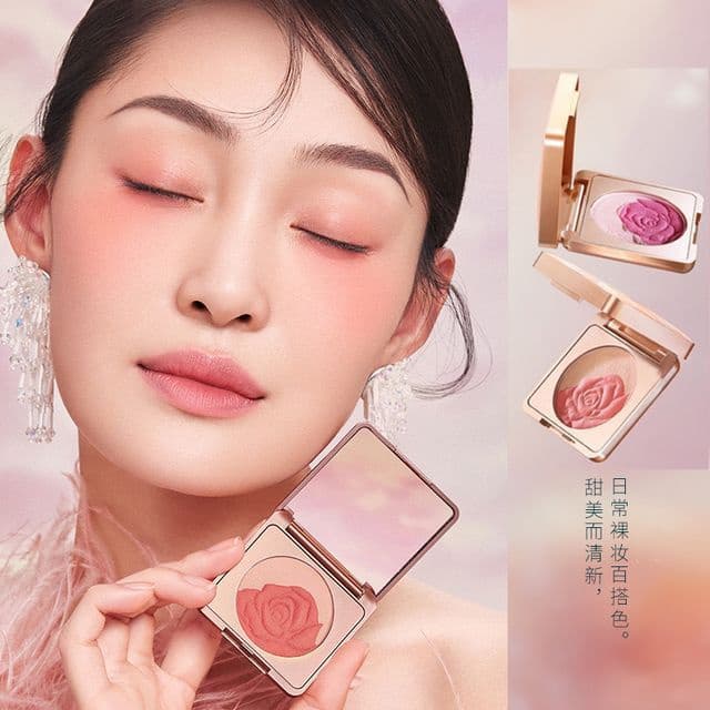New Floral Dew Care Cream-To-Powder Blush, #09 Peachy Rose