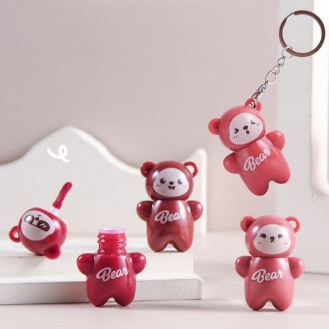 Huggable Bear Keychain Airy Mist Lip Mud, B03# Wild Berry