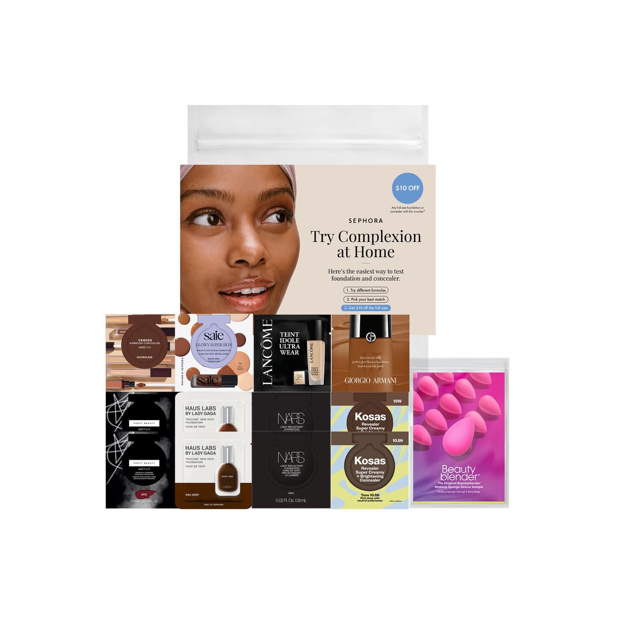 Complexion Try-On Sample Bag With Redeemable Voucher, Rich