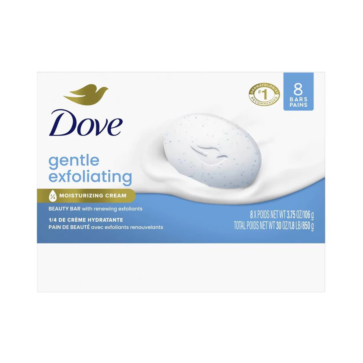 Gentle Exfoliating Beauty Bar Soap - 8pk