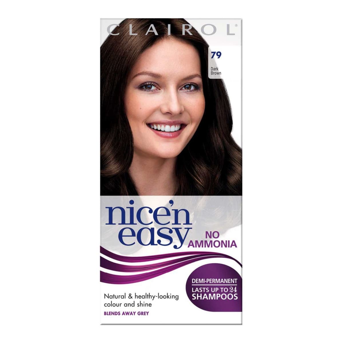 Clairol Nice'n Easy No Ammonia Semi-Permanent Hair Dye 79 Dark Brown