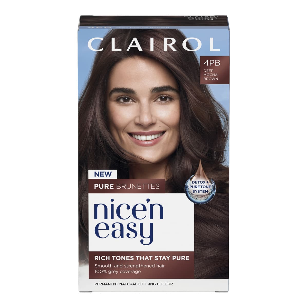 Nice'n Easy Crème, Pure Brunettes Permanent Hair Dye, 4PB Deep Mocha Brown