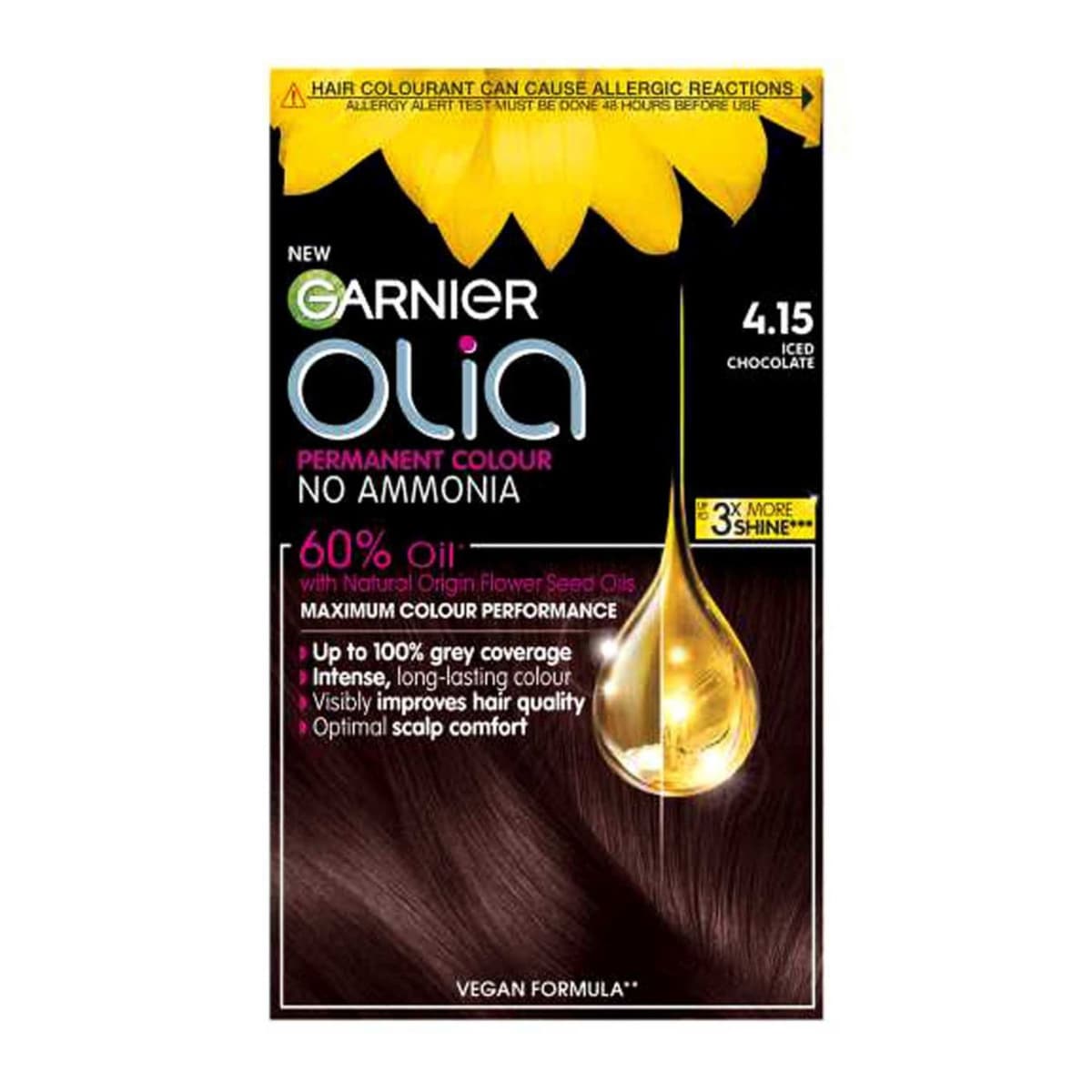 Olia 4.15 Iced Chocolate Brown No Ammonia Permanent Hair Dye