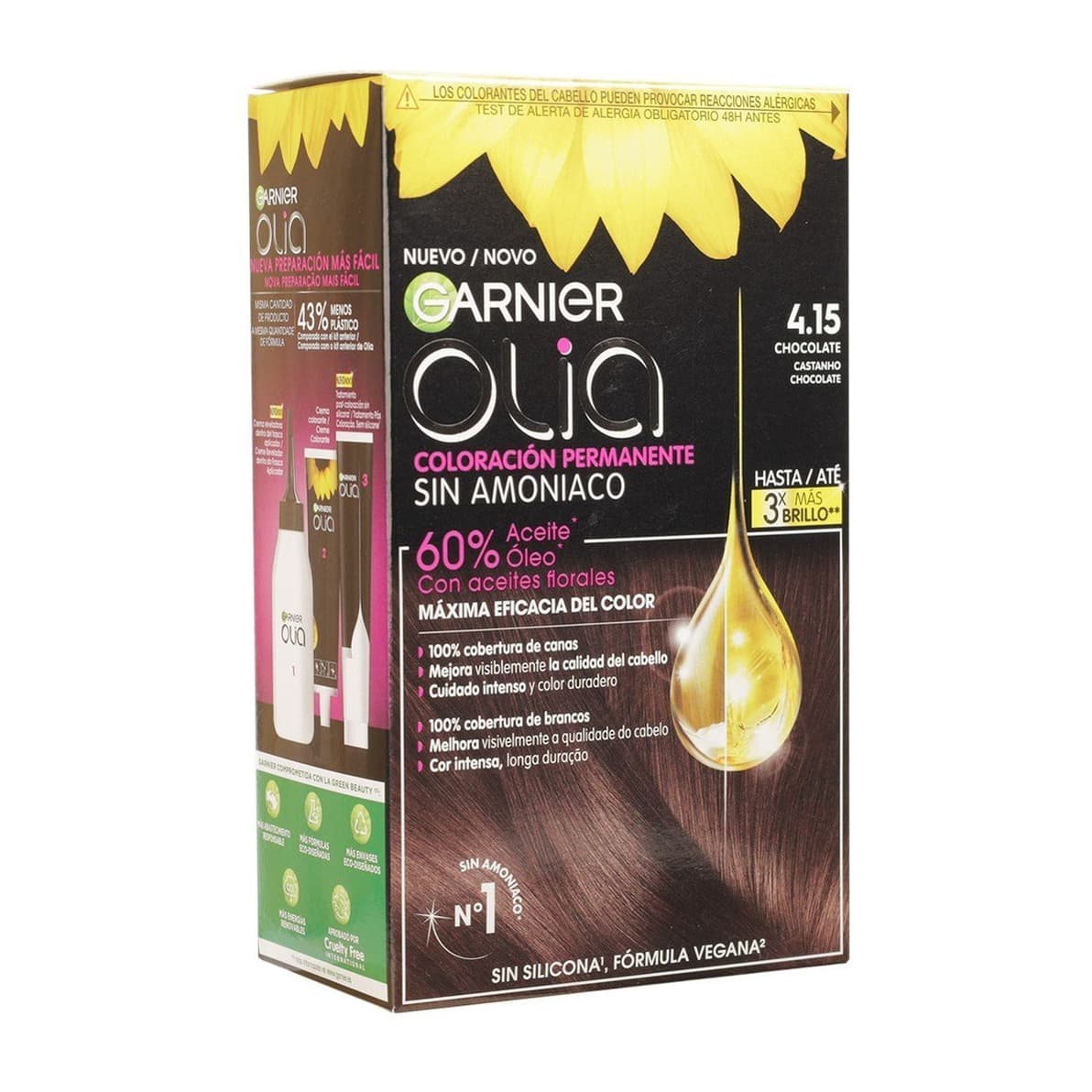 Olia Permanent Hair Dye 4.15 Iced Chocolate Brown