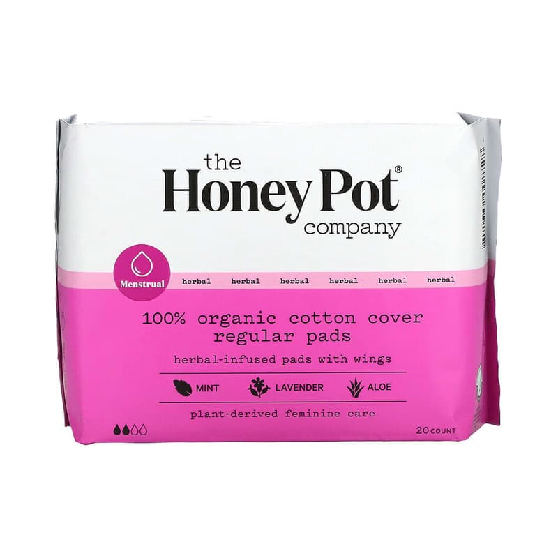 Organic Regular Herbal-Infused Pads with Wings