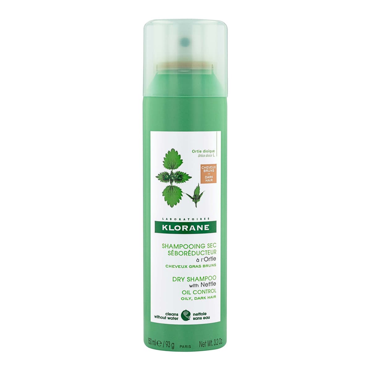 Purifying Tinted Dry Shampoo with Nettle for Oily Brown-Dark Hair
