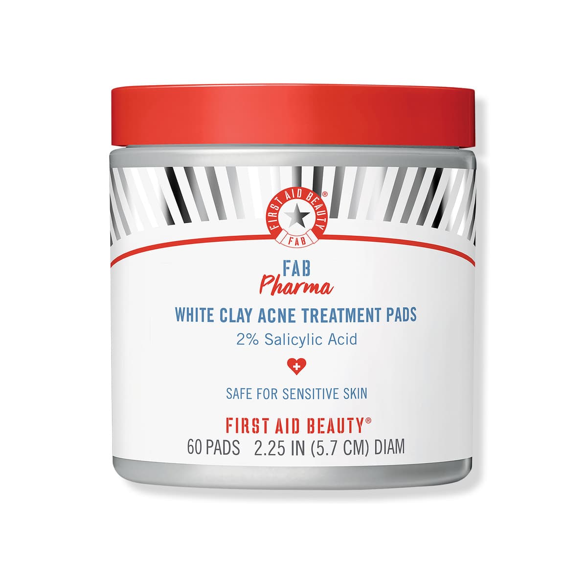 FAB Pharma White Clay Acne Treatment Pads 2% Salicylic Acid