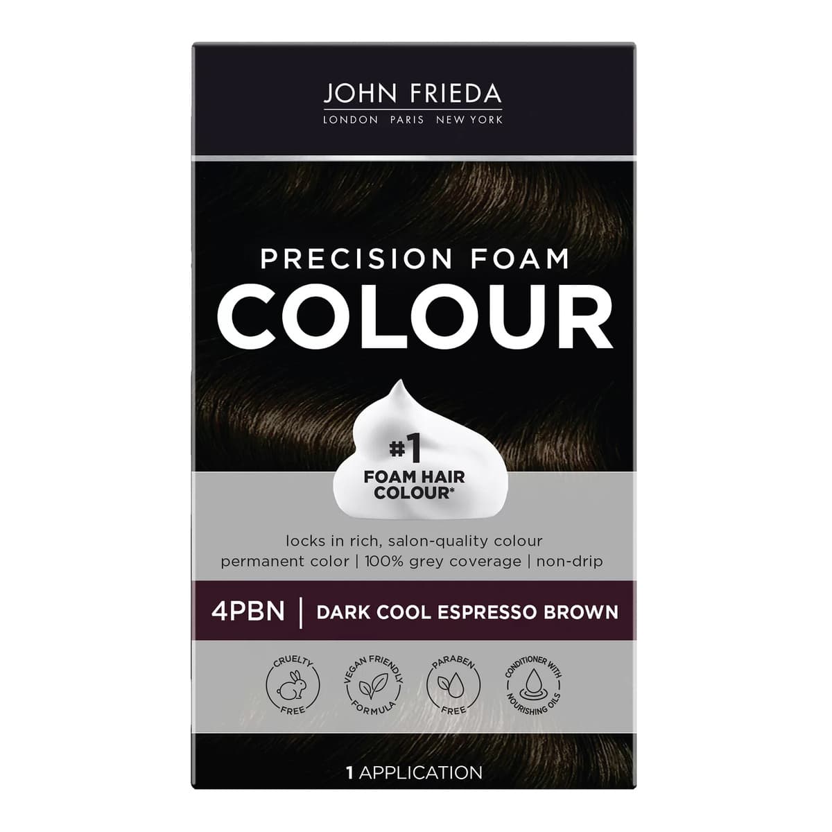 Brilliant Brunette Precision Foam Color, Hair Color Foam - 4Pbn Dark Cool Espresso Brown
