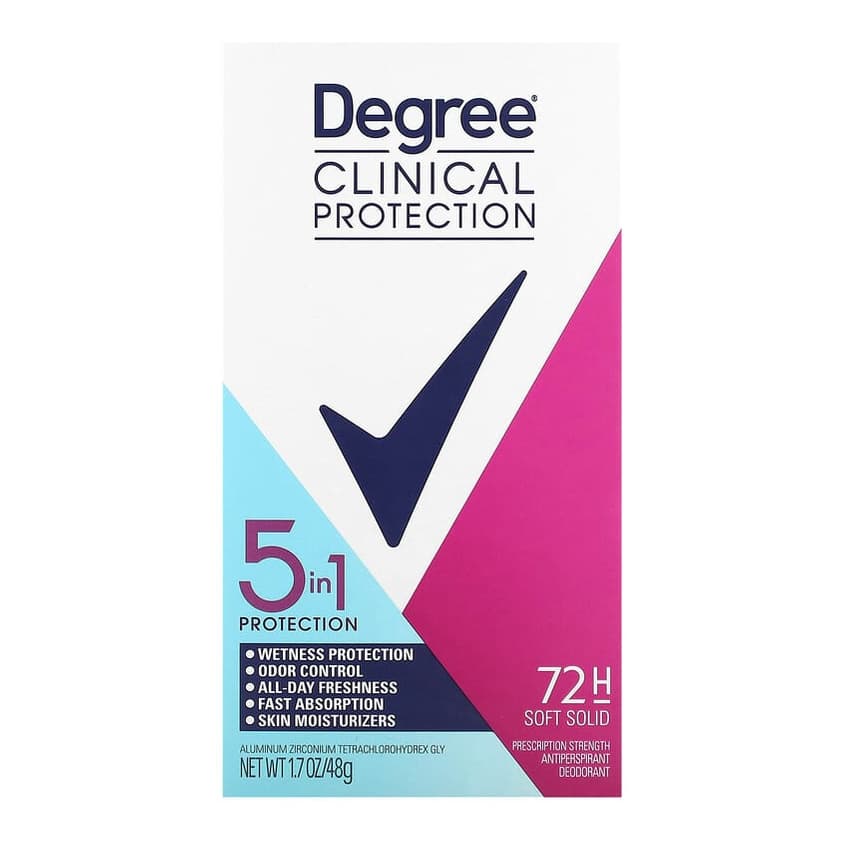 Clinical Protection, 5 In 1 Protection, Antiperspirant Deodorant, Soft Solid