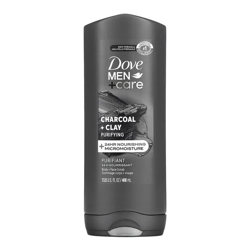 Men+Care, Purifying, Body and Face Scrub, Charcoal + Clay