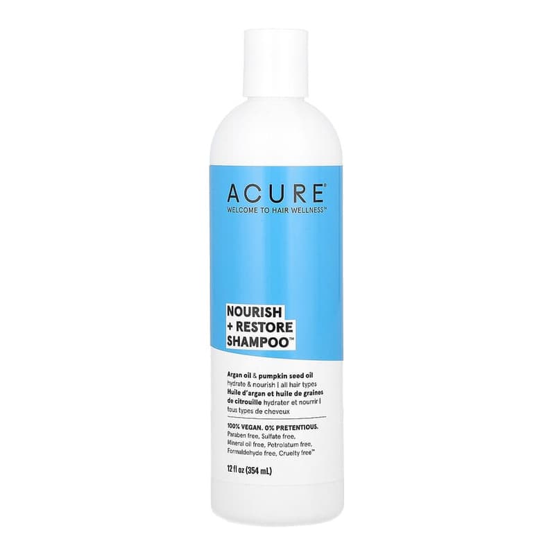 Nourish + Restore Shampoo, All Hair Types, Argan Oil & Pumpkin Seed Oil