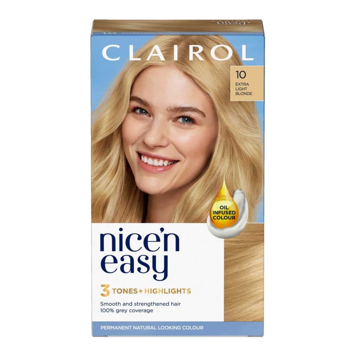 Clairol Nice'n Easy Crème Oil Infused Permanent Hair Dye 10 Extra Light Blonde