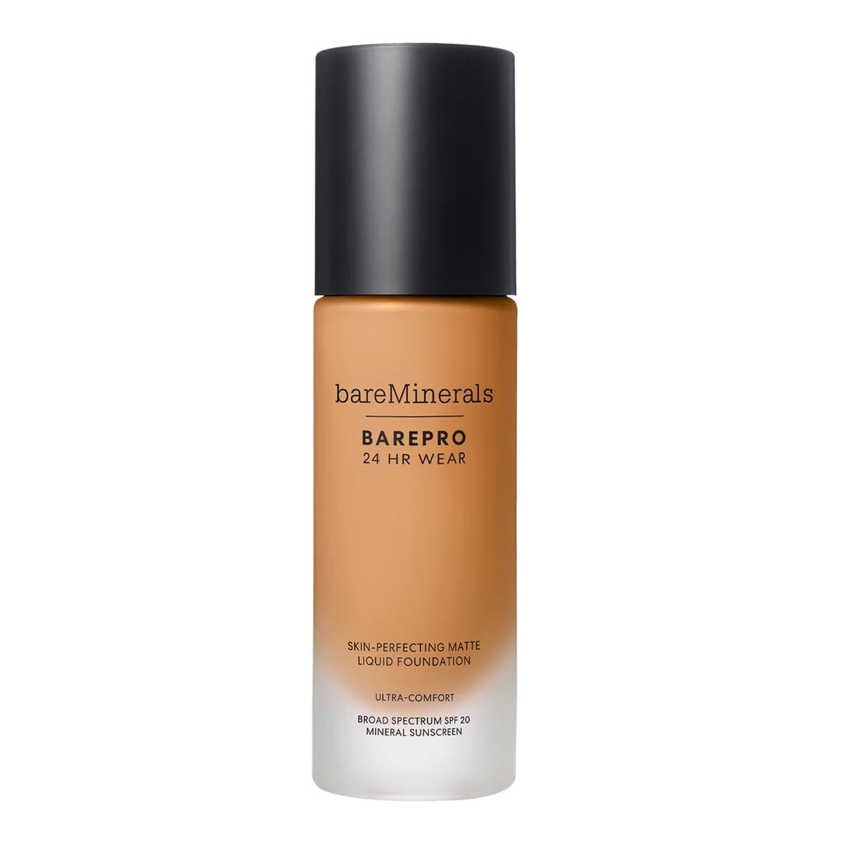 BAREPRO 24 Hour Matte Liquid Foundation Mineral SPF 20, Med. Deep 40 Warm