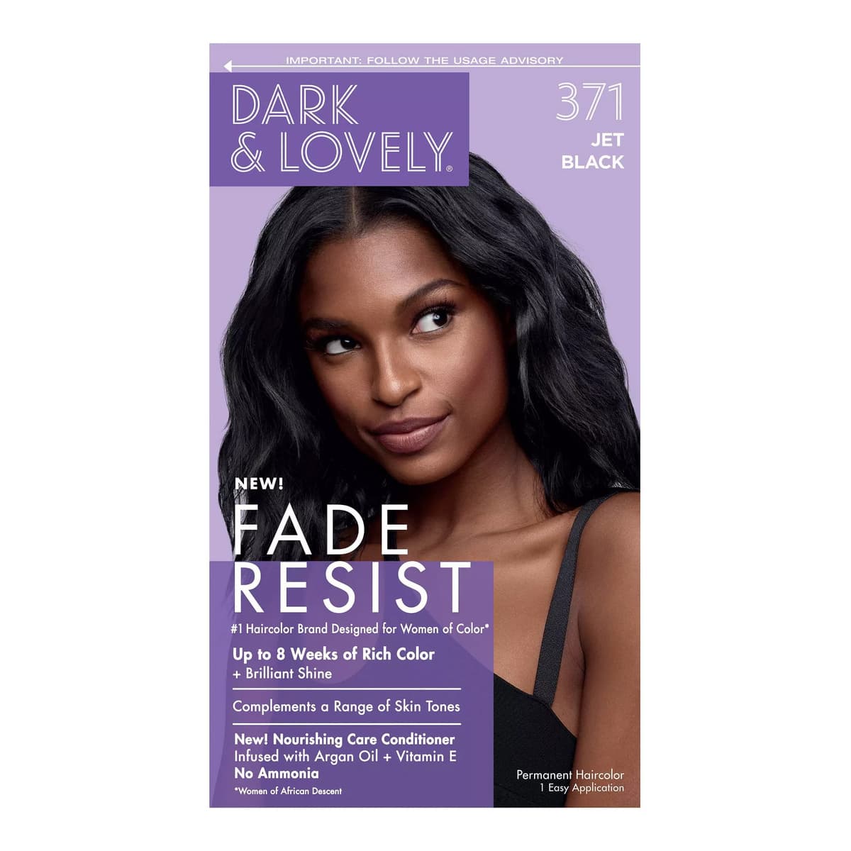 Fade Resist Permanent Hair Color, #371 Jet Black