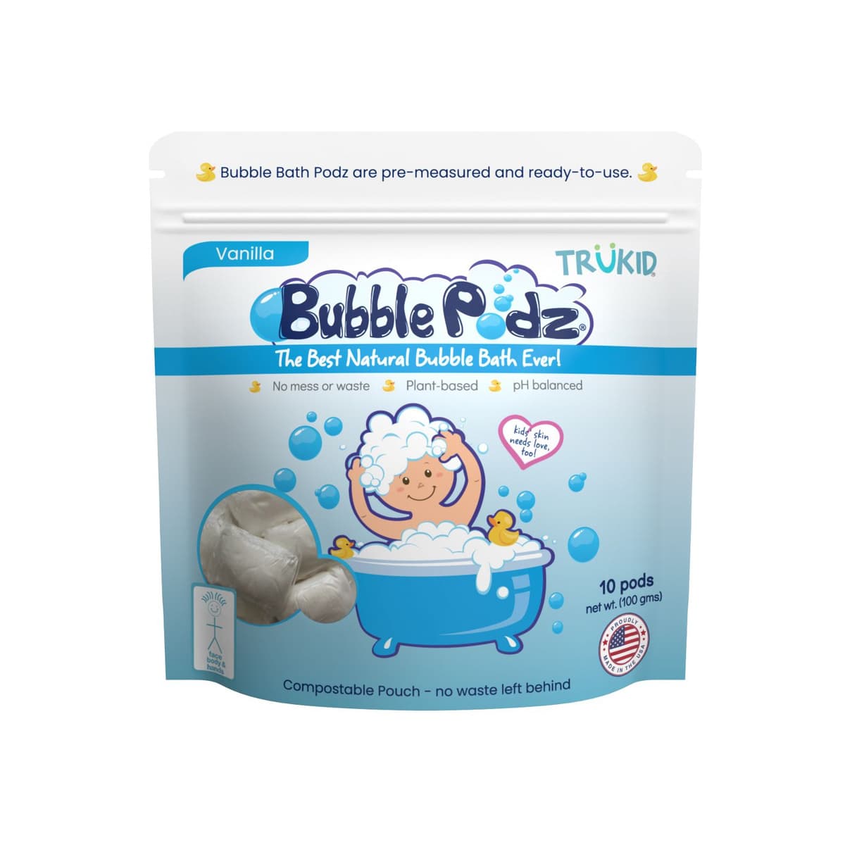 Bubble Podz Bubble Bath Vanilla (10 Count)