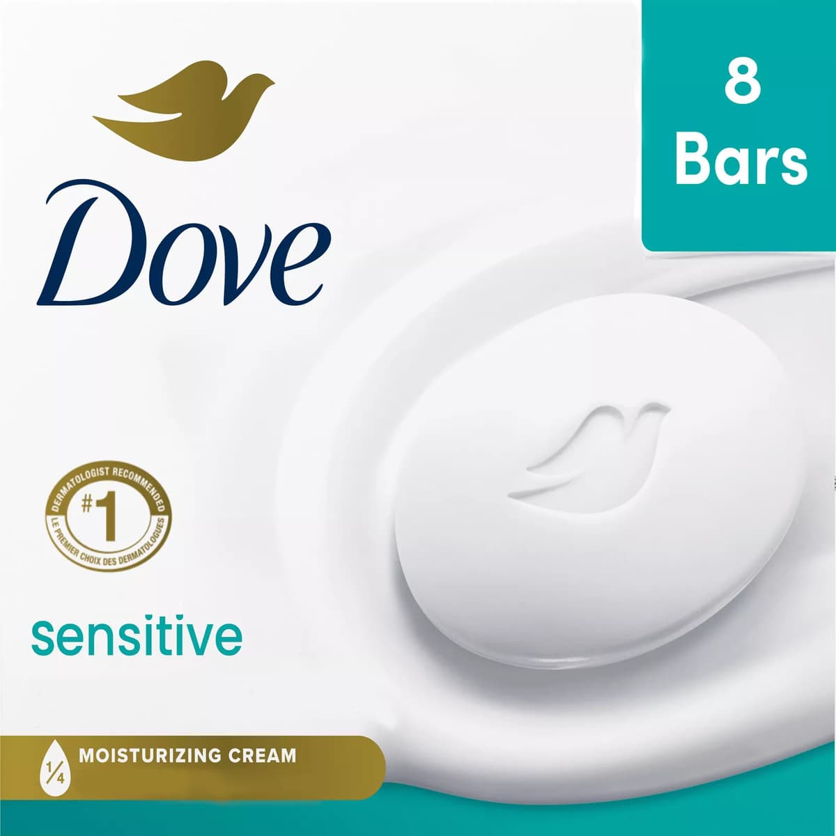Sensitive Skin Moisturizing Fragrance-Free Beauty Bar Soap - 8pk