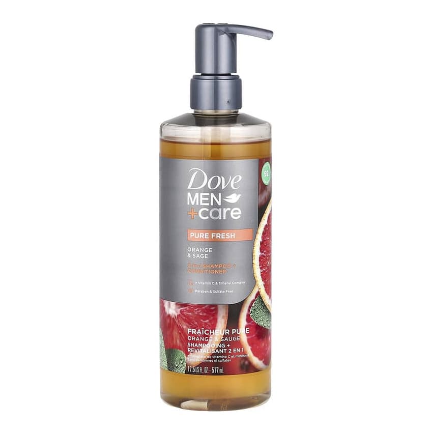 Men + Care, 2-in-1 Shampoo + Conditioner, Orange & Sage