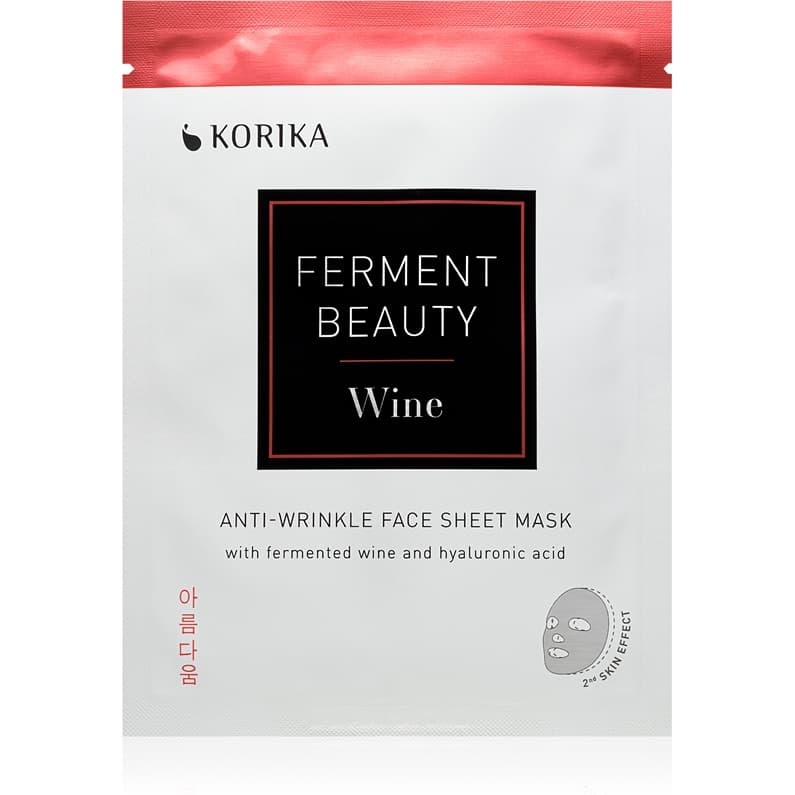 FermentBeauty Anti-wrinkle Face Sheet Mask with Fermented Wine and Hyaluronic Acid