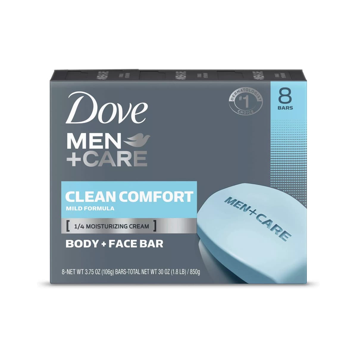 Clean Comfort Body & Face Bar Soap - 8pk