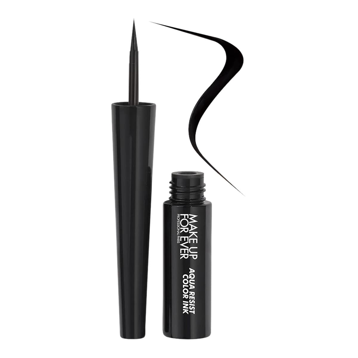 Aqua Resist Color Ink 24HR Waterproof Liquid Eyeliner, #1 Matte Charcoal