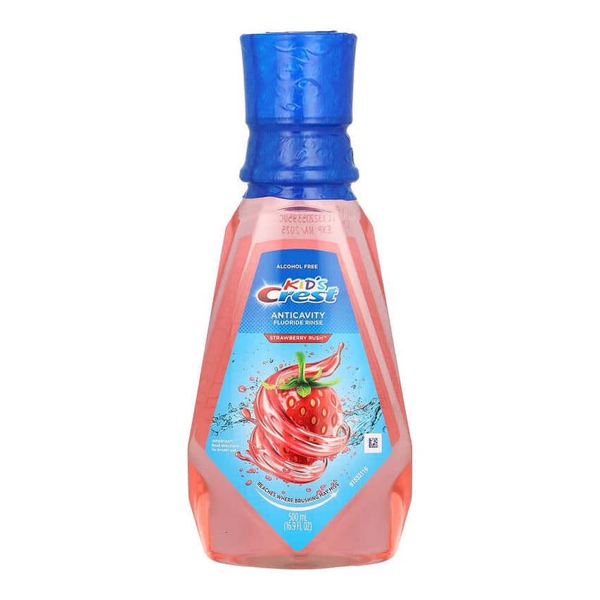 Kids, Anticavity Fluoride Rinse, Alcohol Free, Strawberry Rush