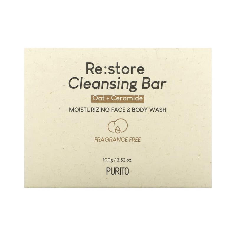 Re:store Cleansing Bar, Fragrance Free, 3.52