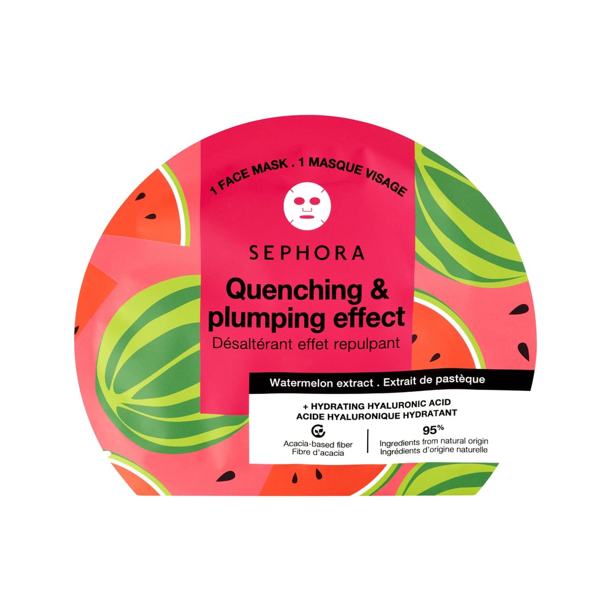 Hydrating Hyaluronic Acid Face Masks, Watermelon