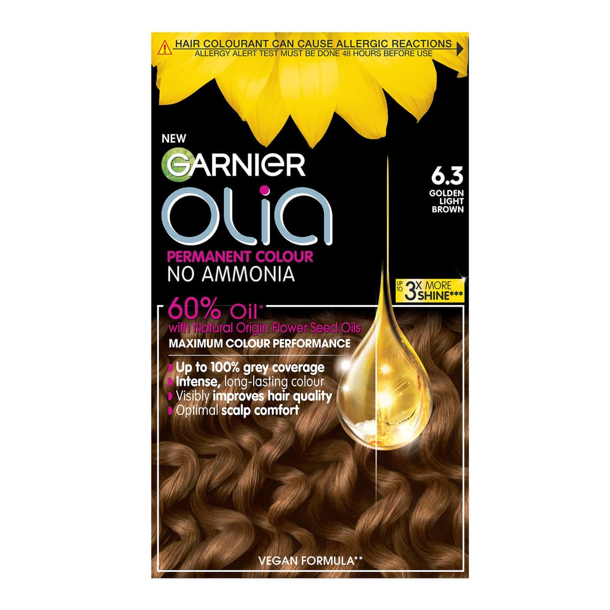 Olia Permanent Hair Dye - 6.3 Golden Light Brown