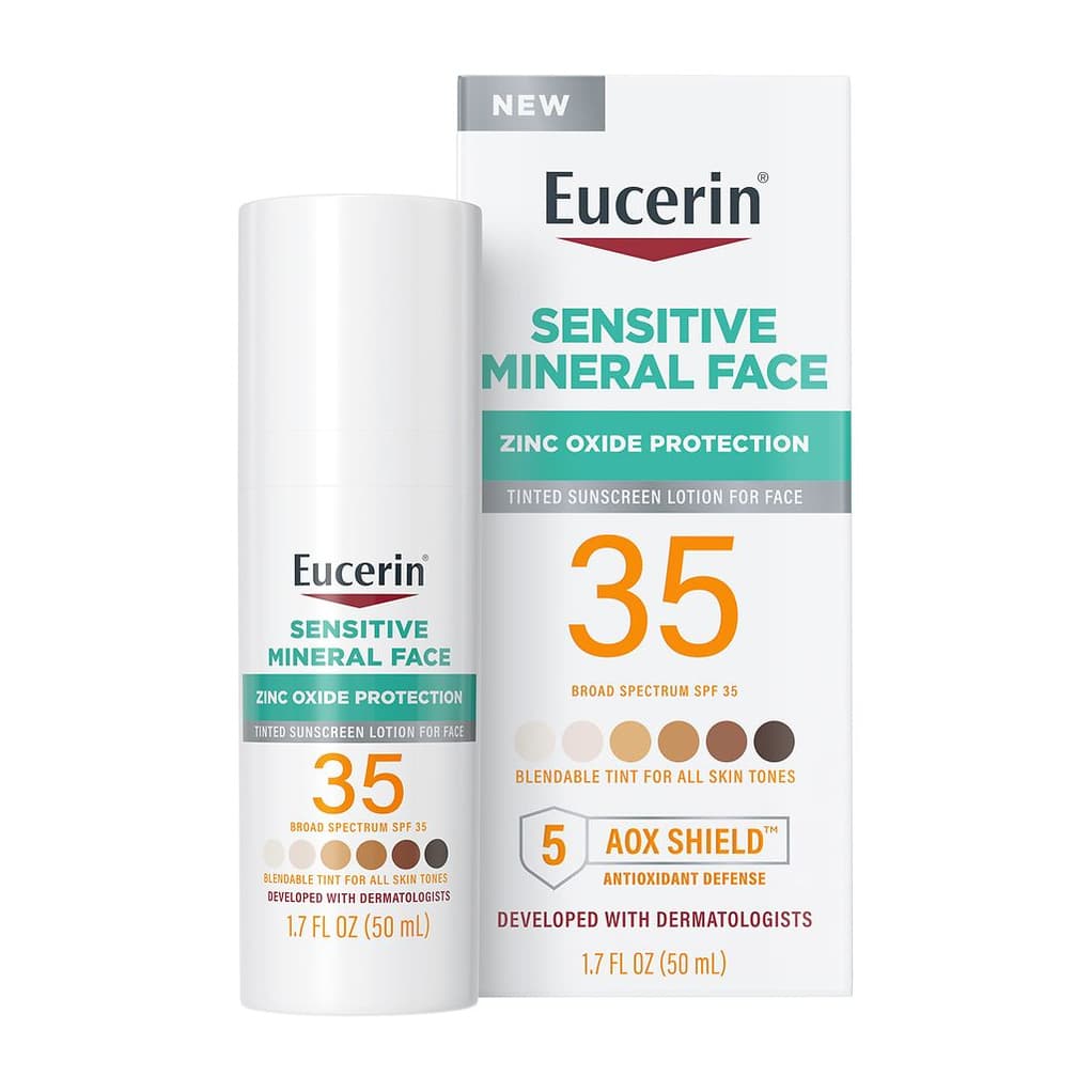 SPF 35 Tinted Sensitive Mineral Face Lotion Unscented
