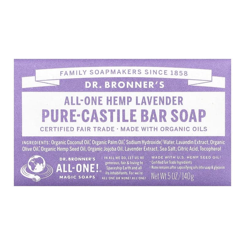 Pure Castile Bar Soap, All-One Hemp, Lavender